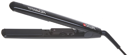 Щипцы выпрямители DEWAL Black Titanium,25x90мм,с терморег,тиан.-турмалин. покрытие,105Вт