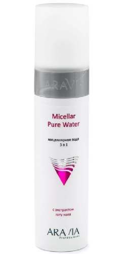 Мицеллярная вода 3 в 1 с экстрактом готу кола Micellar Pure Water ARAVIA Professional , 250 мл
