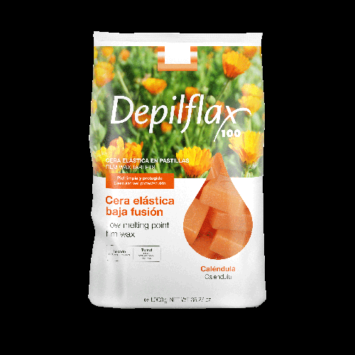 Горячий воск Depilflax Календула в брикетах для всех типов кожи, 1000г.