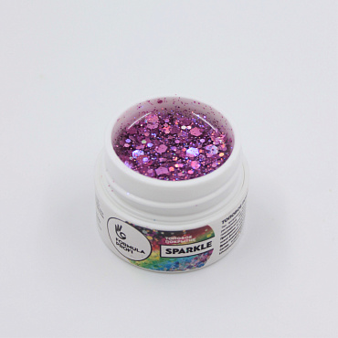 Топовое покрытие Sparkle pink 5гр прозрачный с розовыми крупными блестками