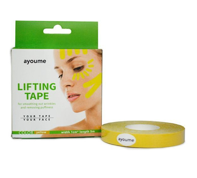Тейп для лица 1см*5м желтый Kinesiology tape roll
