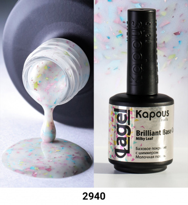 Базовое покрытие с шиммером Молочная поталь «Вrilliant Base Coat Milky Leaf», 15 мл