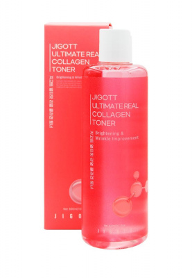 Тонер для лица антивозрастной с коллагеном  Jigott Ultimate Real Collagen Toner, 300 мл