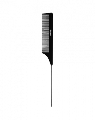 Расческа парикмахерская с металлическим хвостиком «Carbon fiber» 231*27 мм